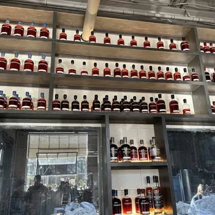 bottles of liquor on shelves