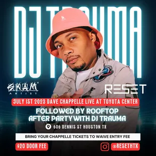 Upcoming event on July 1st after Dave Chappelle's live show at Toyota Center