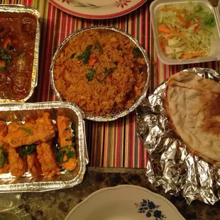 a variety of indian food