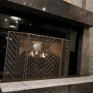 Lobby fireplace is very inviting on cold days.