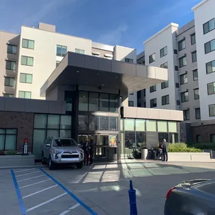 Front of building on a beautiful day