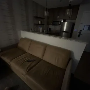 Sofa in dim lighting