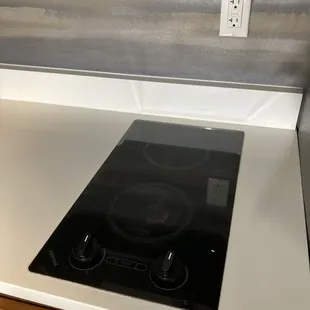 A small stove in the room