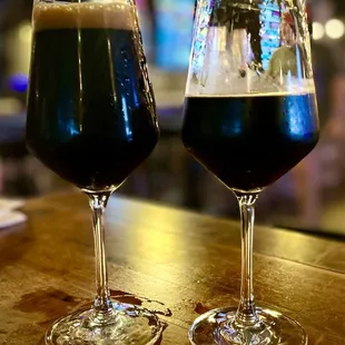 two glasses of beer