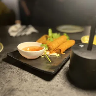 Cha gio (fried egg rolls) with nuoc mam