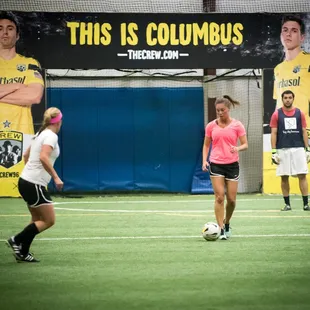 Coed adult soccer leagues.
