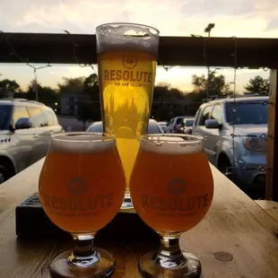 Hefe and 2 DIPAs. And sunset~