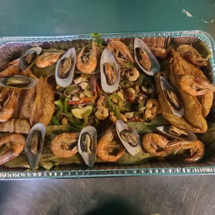 a platter of seafood
