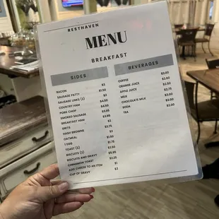 Breakfast Menu June 2024