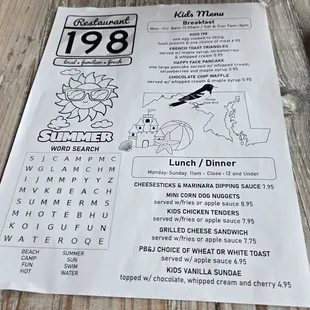 Kids Menu