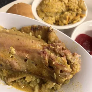 Turkey wings &amp; dressing &amp; squash casserole