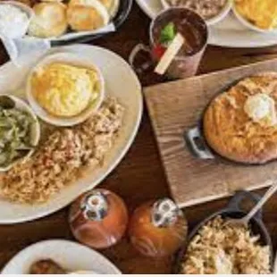 a table full of food