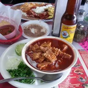 Menudo is the king here on Sunday mornings. Delicious! Comes with a very healthy serving of warm, corn tortillas.