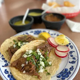 two tacos on a plate