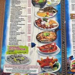 menu, tacos