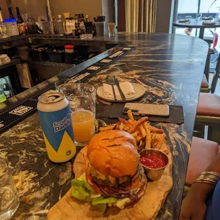 Burger and fresh cut fries