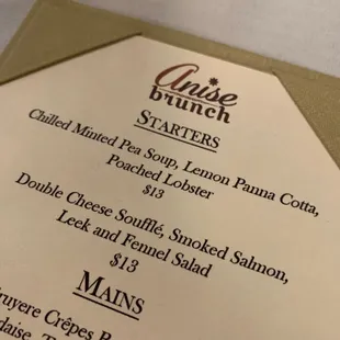 menu