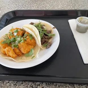 two tacos on a plate