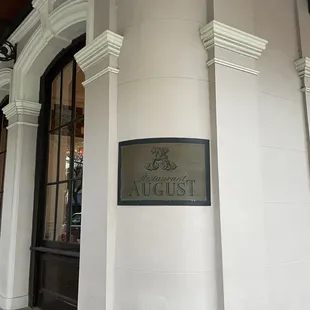 the entrance to the restaurant