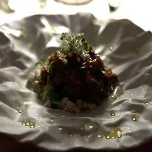 a plate of food on a table