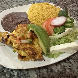 a plate of mexican food