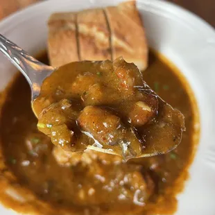 Big chunks of crawfish in the etoufee