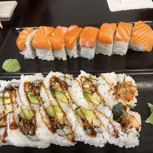 Spider and salmon roll