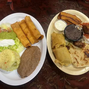 Pupusas, platanos, yucca, beans!