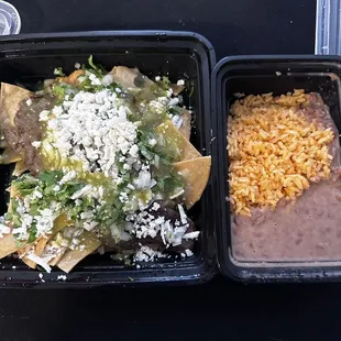 chilaquiles to go! I asked for the salsa on the side so it didn&apos;t get soggy and it came out perfect.