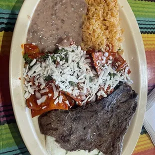Chilaquiles and carne asada