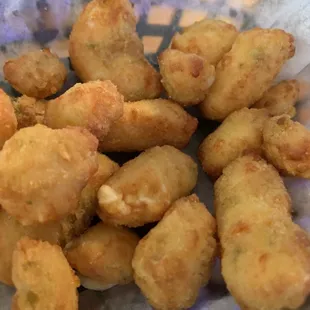 a basket of fried tater tots