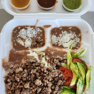 Chilaquiles w/ carne asada added