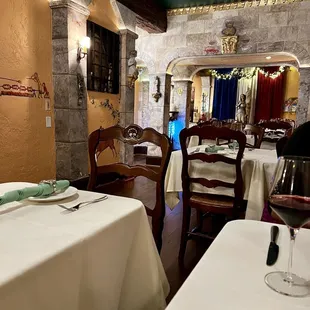 empty tables and chairs