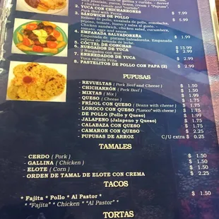 menu