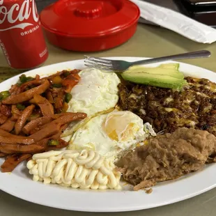 a plate of mexican food