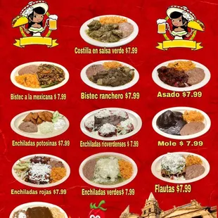 a mexican menu