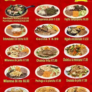 a menu for a mexican restaurant