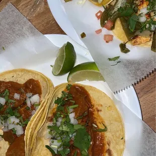 Carne Guisada Tacos and Grilled Chicken Fajita tacos