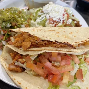 a plate of mexican food