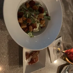GRILLED ROMAINE salad with meat on the side