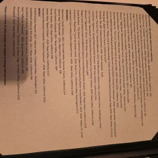 menu