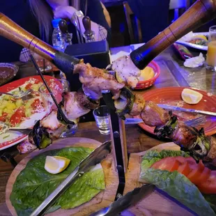 a table full of food