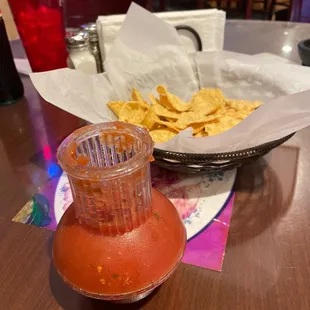 The amount of salsa I was "allowed" to have. And to share between 3 people.