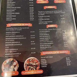 menu