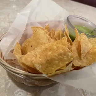 Complimentary chips and salsa