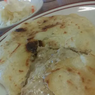 Pork and cheese pupusa