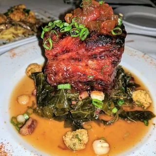 Southern Cooked Greens & Hominy