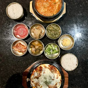 Budae Jun Gol and Chicken Bul Dak