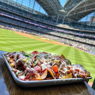 a tray of nachos