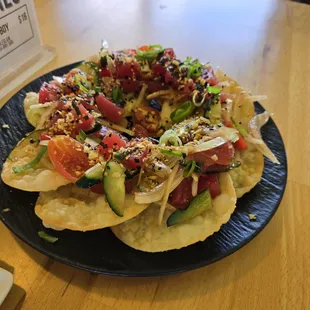 Ahi poke nachos
